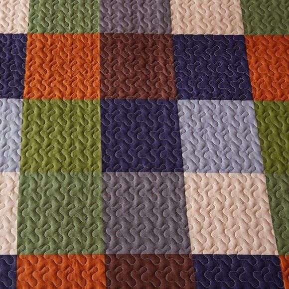 Patchwork Lightweight Reversible 3 Piece Twin Quilt Set | Checkered Pattern - Picture 2 of 8